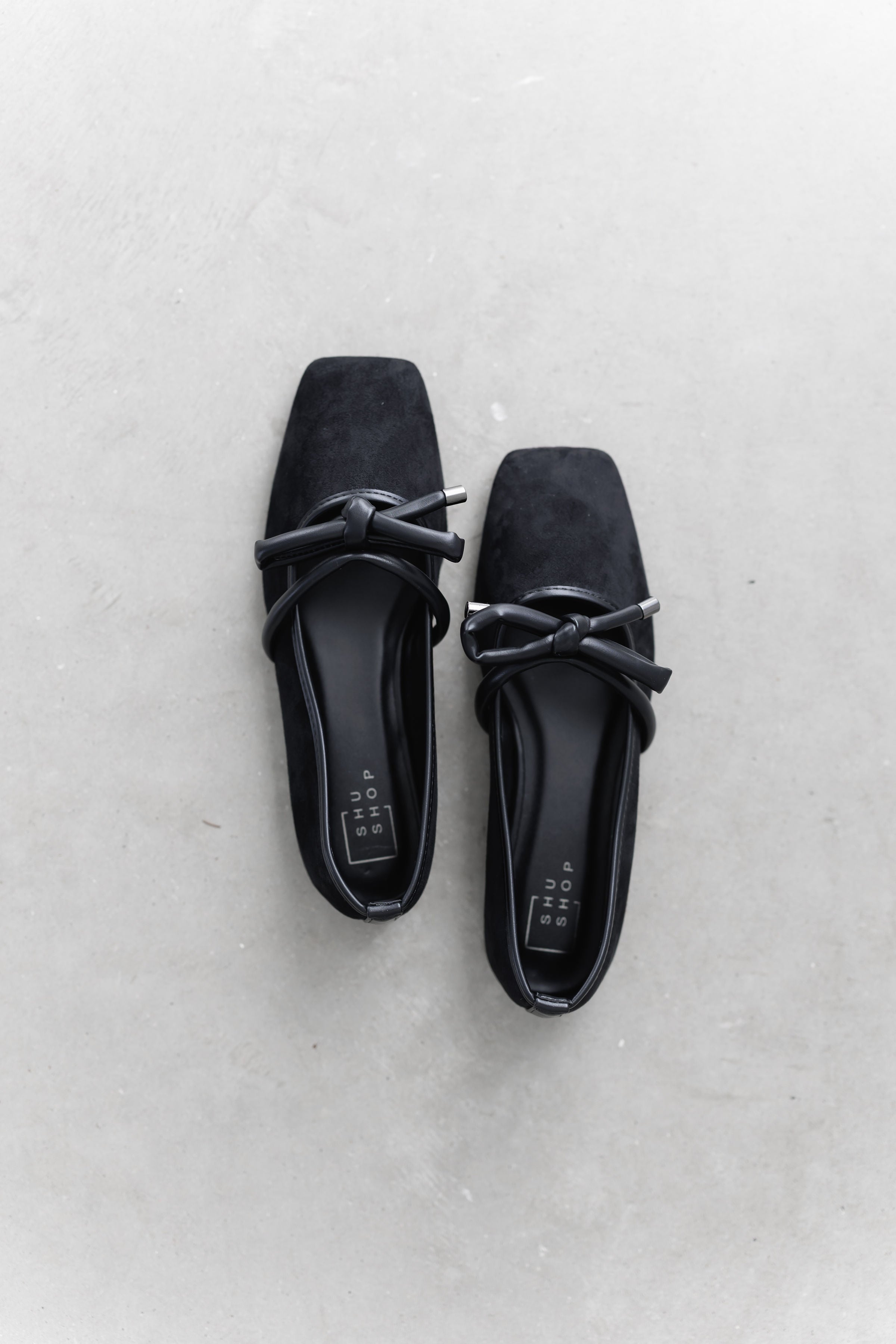ShuShop: Adriana Flat - Black Suede