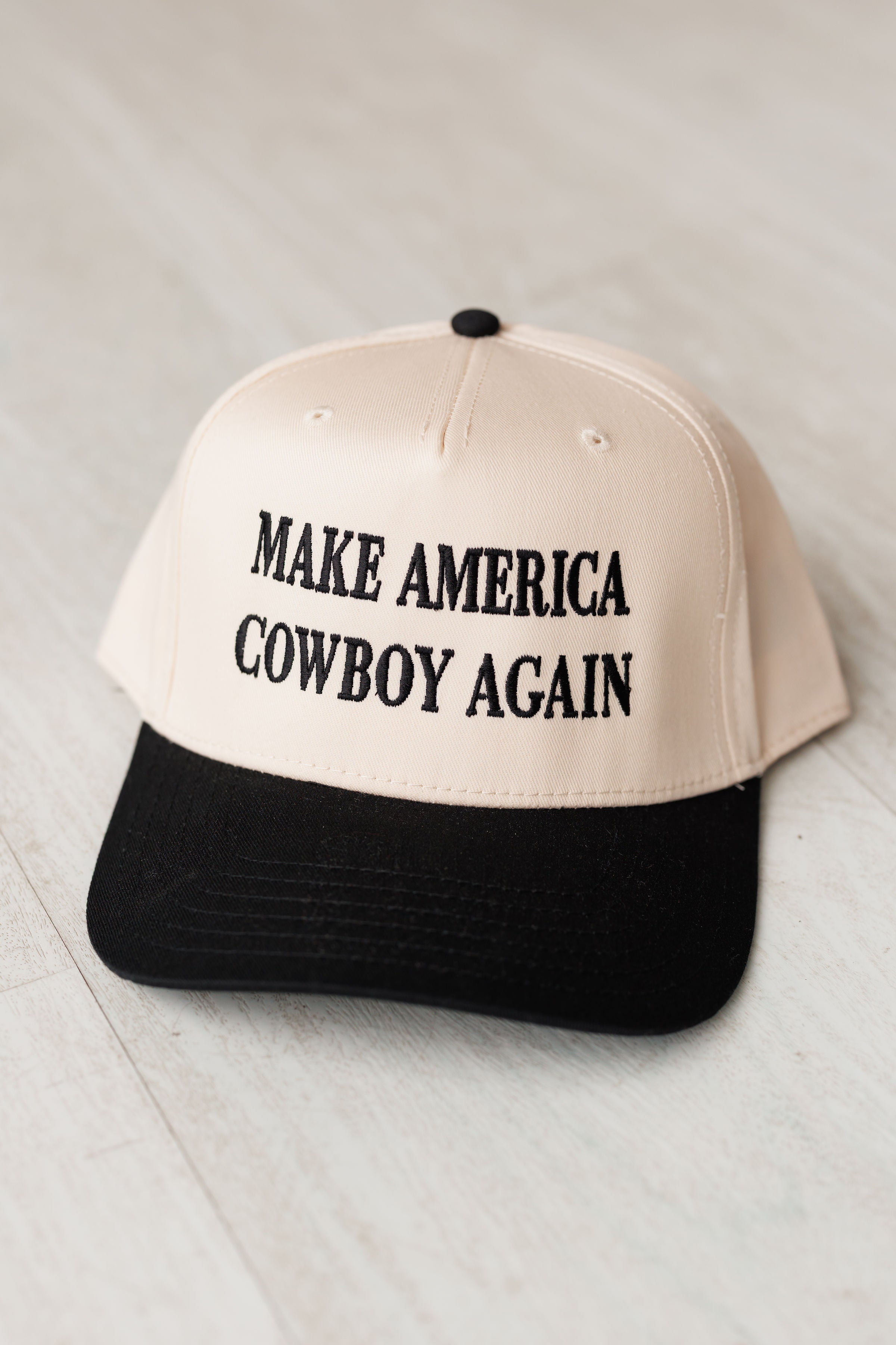 Make America Cowboy Again Hat - Tan/Black