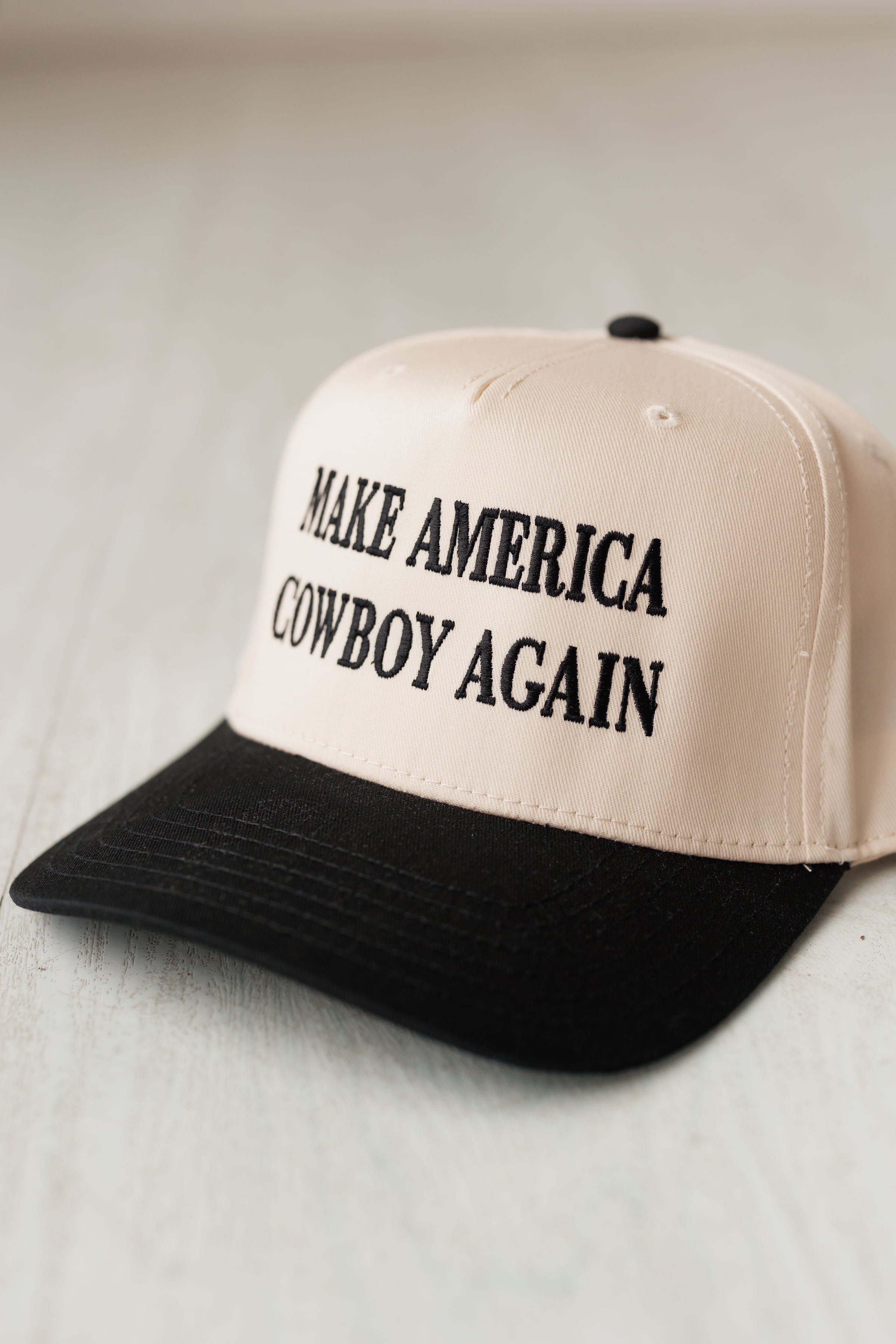 Make America Cowboy Again Hat - Tan/Black