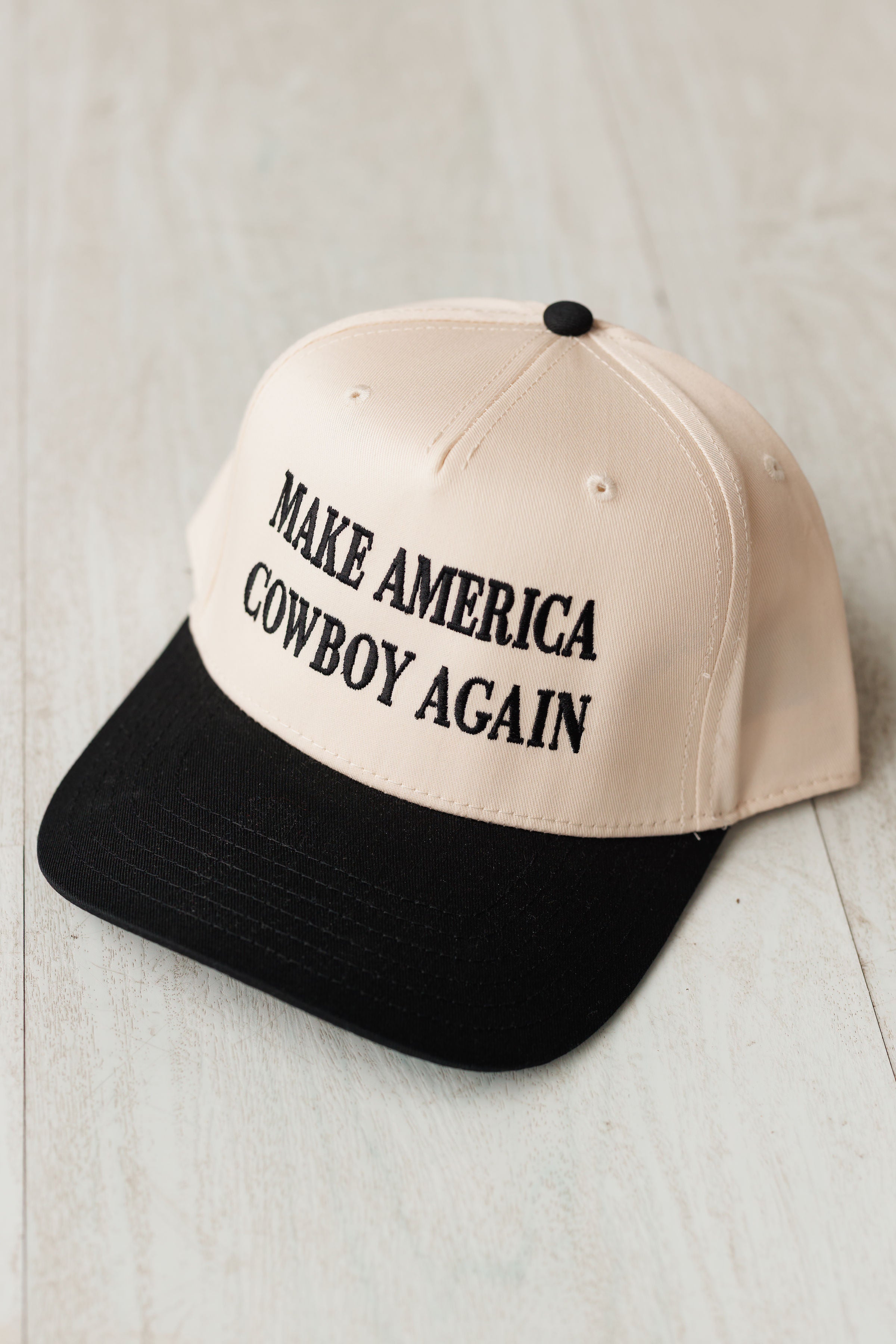 Make America Cowboy Again Hat - Tan/Black