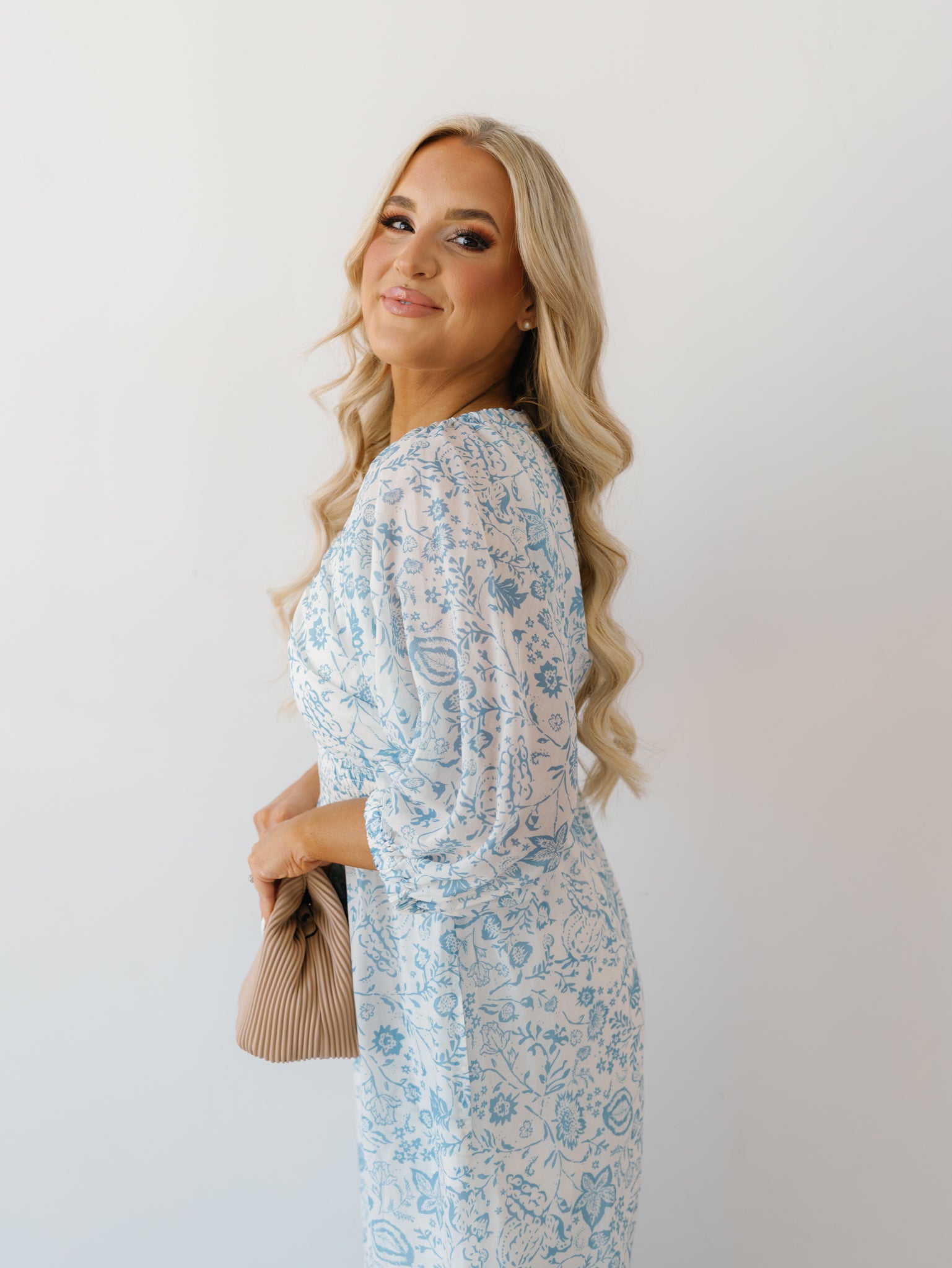 Nellie Maxi Dress - Ivory/Blue - FINAL SALE