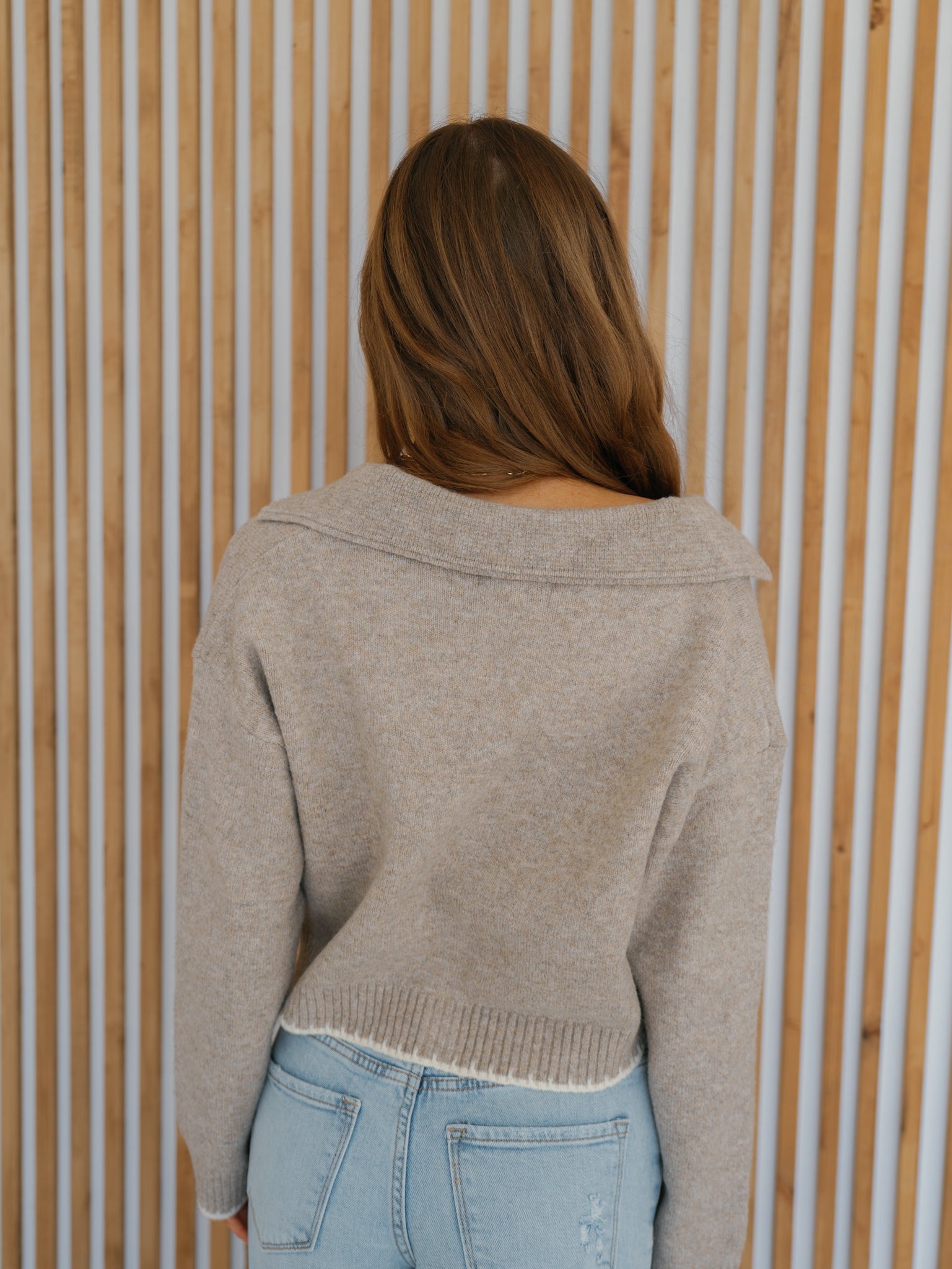 Cheyenne Cardigan - Taupe/Cream