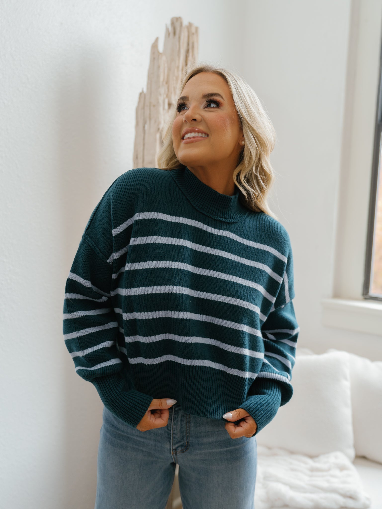 Coastal Frost Cropped Sweater