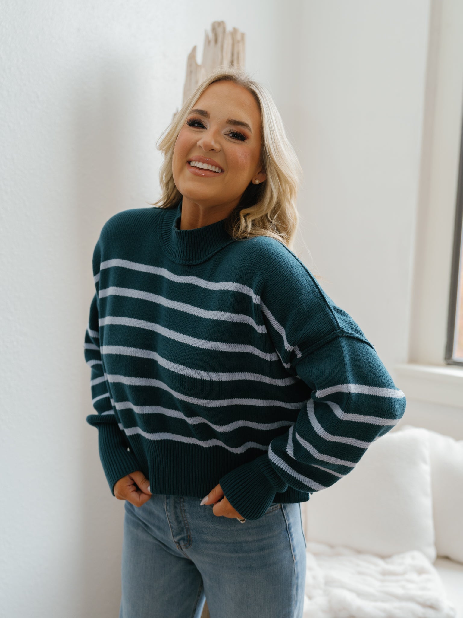 Coastal Frost Cropped Sweater