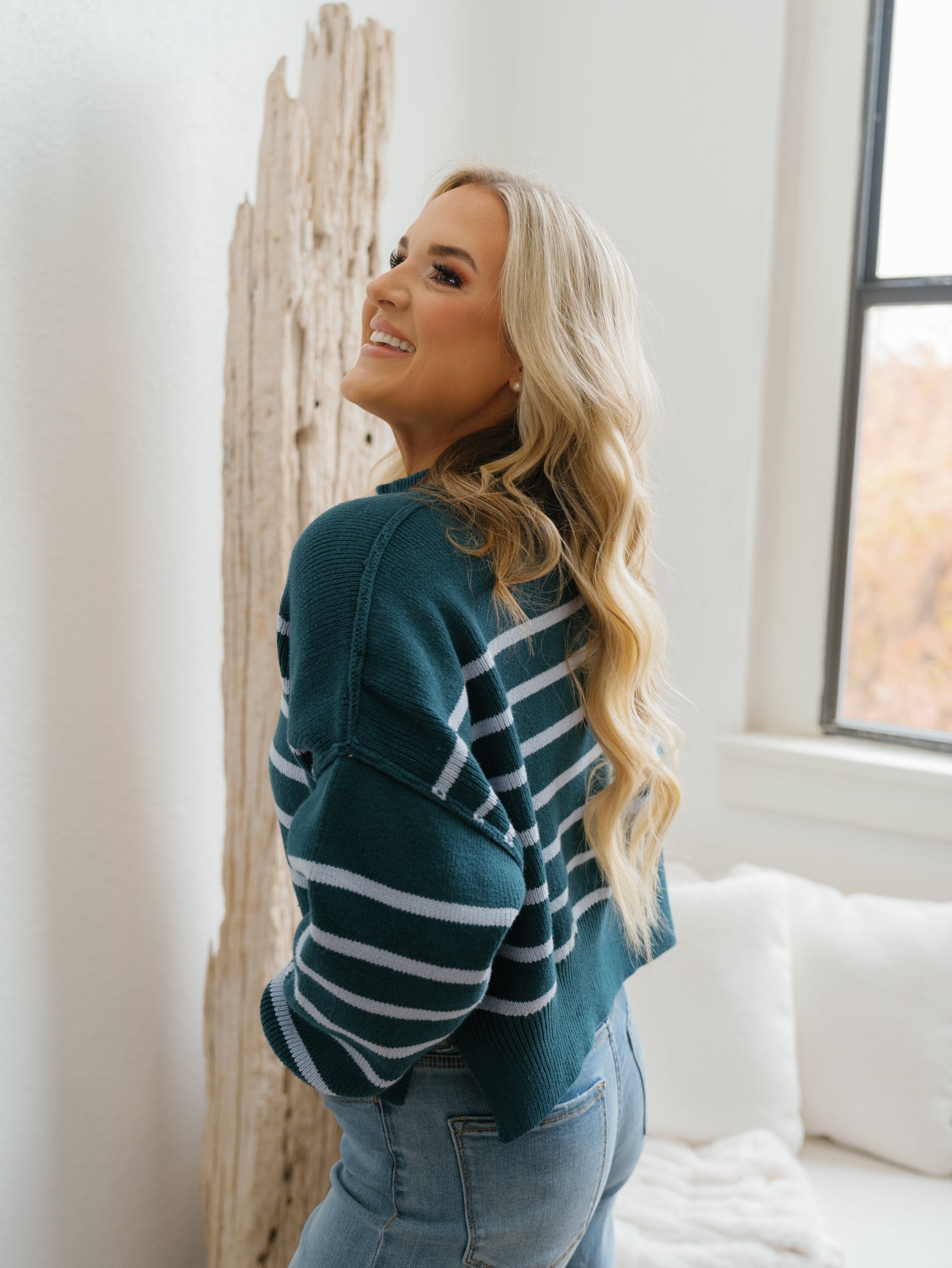 Coastal Frost Cropped Sweater