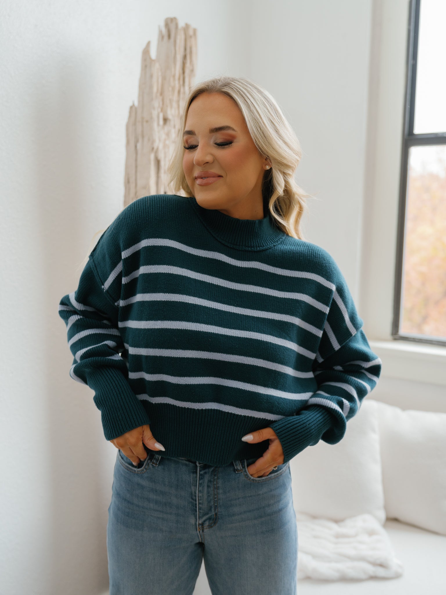 Coastal Frost Cropped Sweater