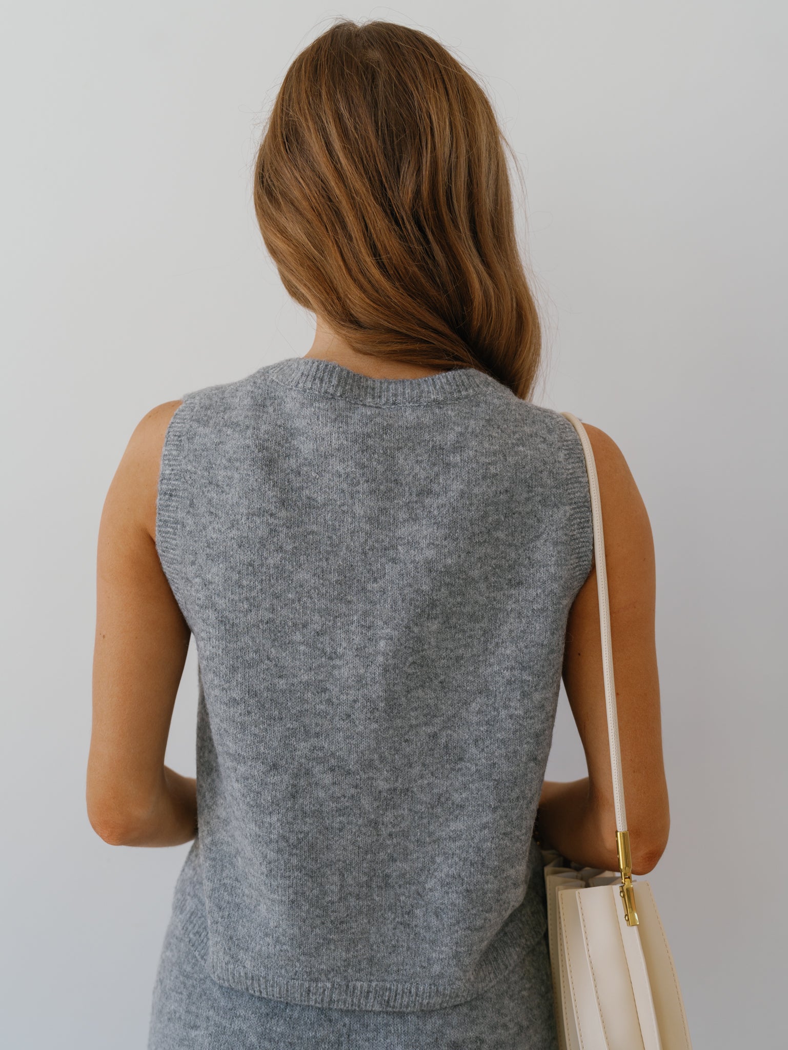 Alyson Sweater Vest - H. Grey