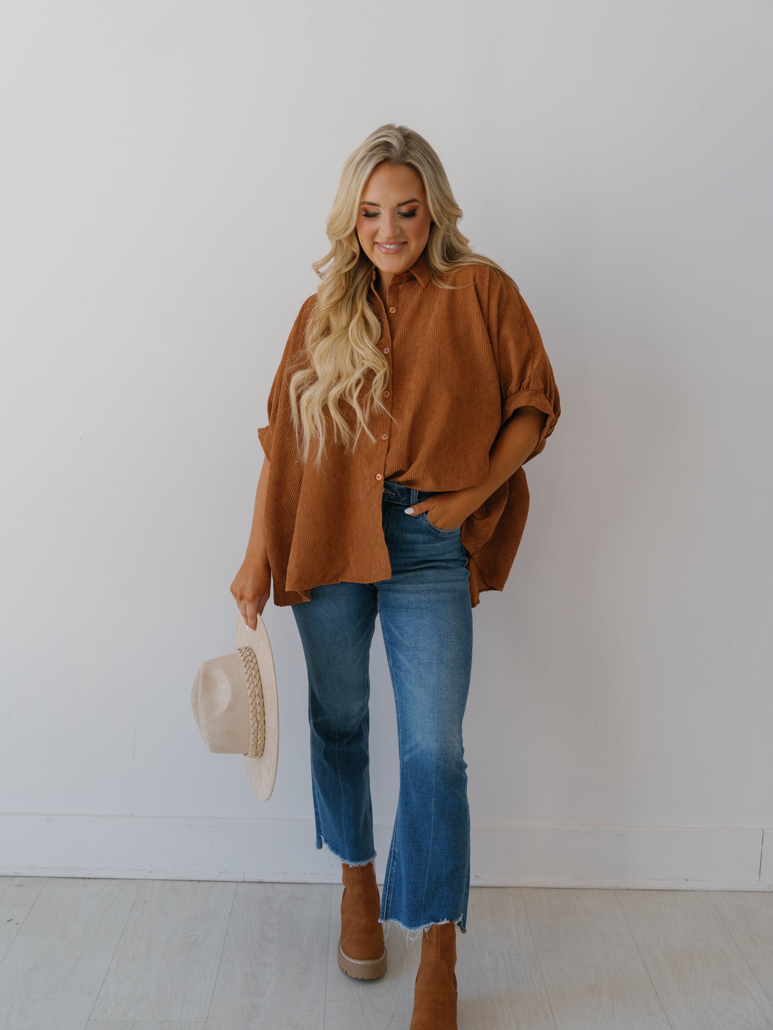 Raelynn Corduroy Top - Brownie