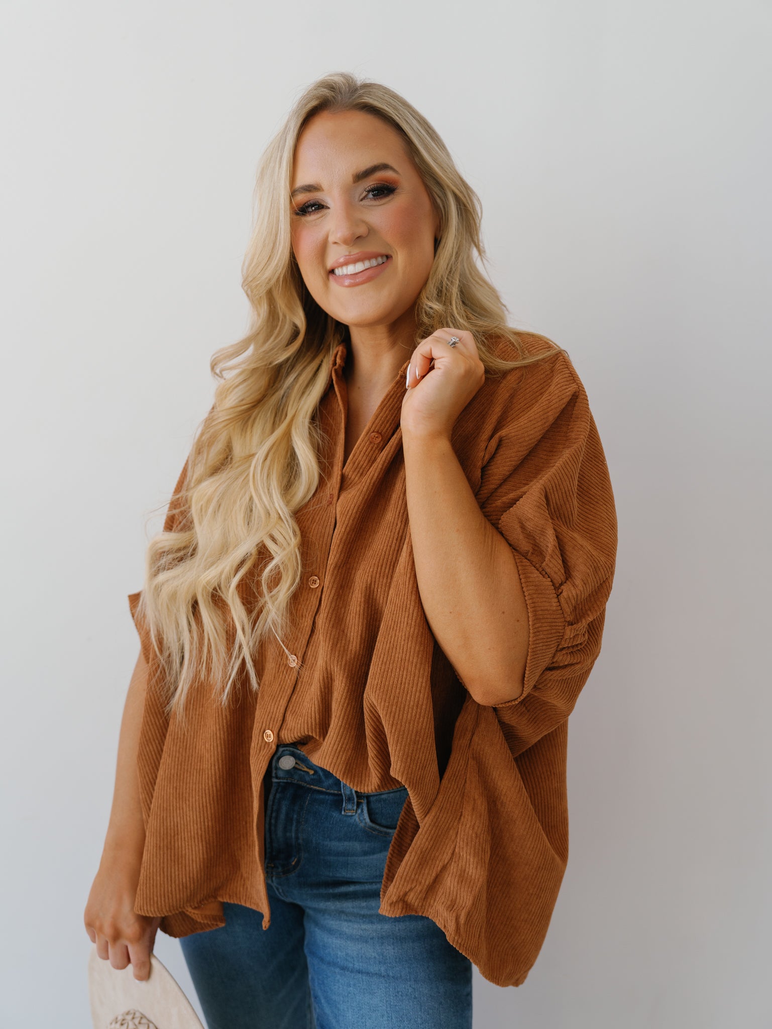 Raelynn Corduroy Top - Brownie