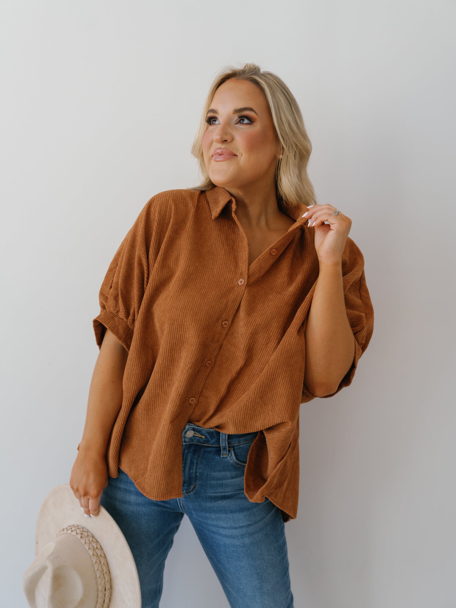 Raelynn Corduroy Top - Brownie