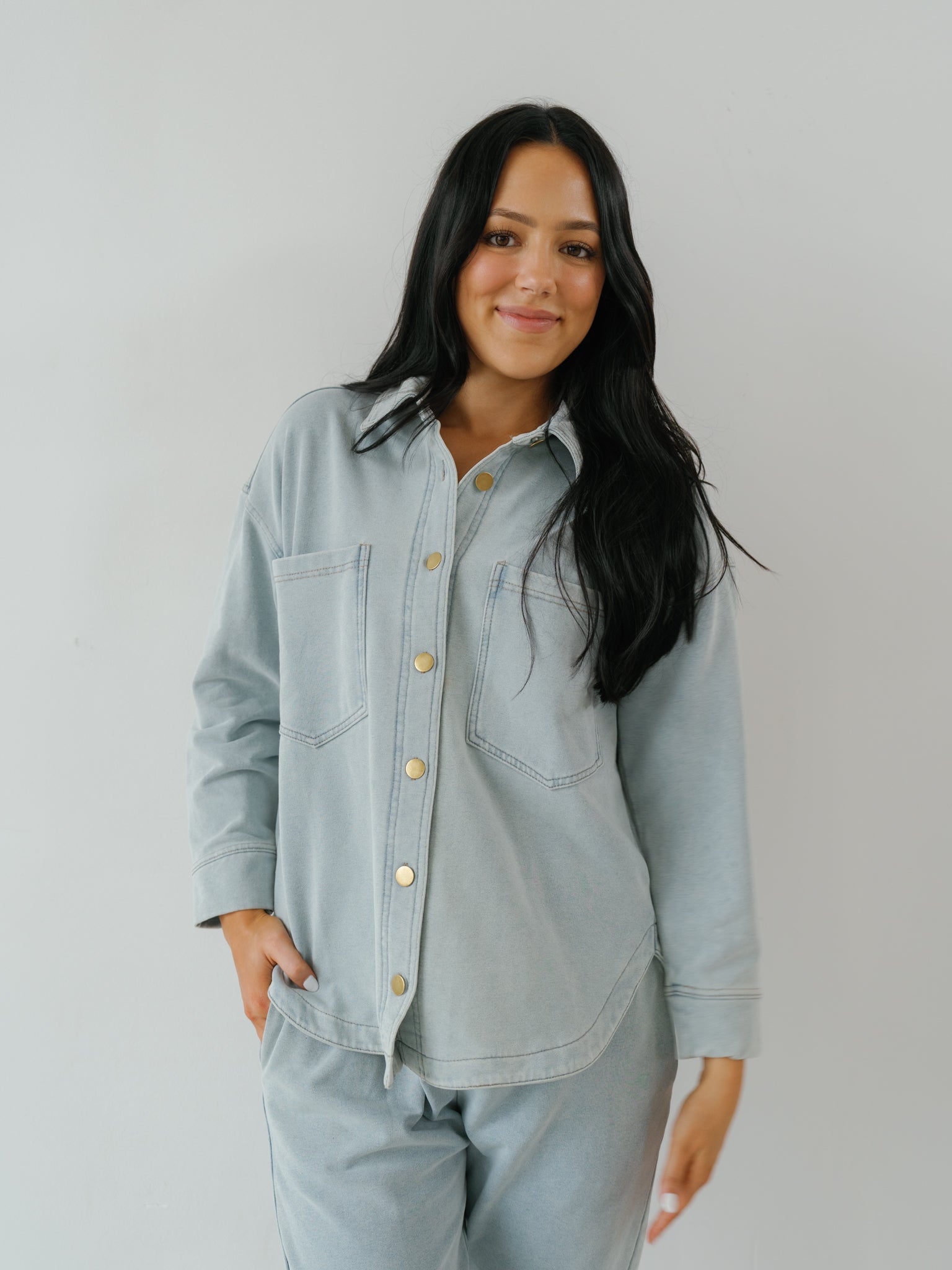 Cairo Calm Shacket - Denim Blue