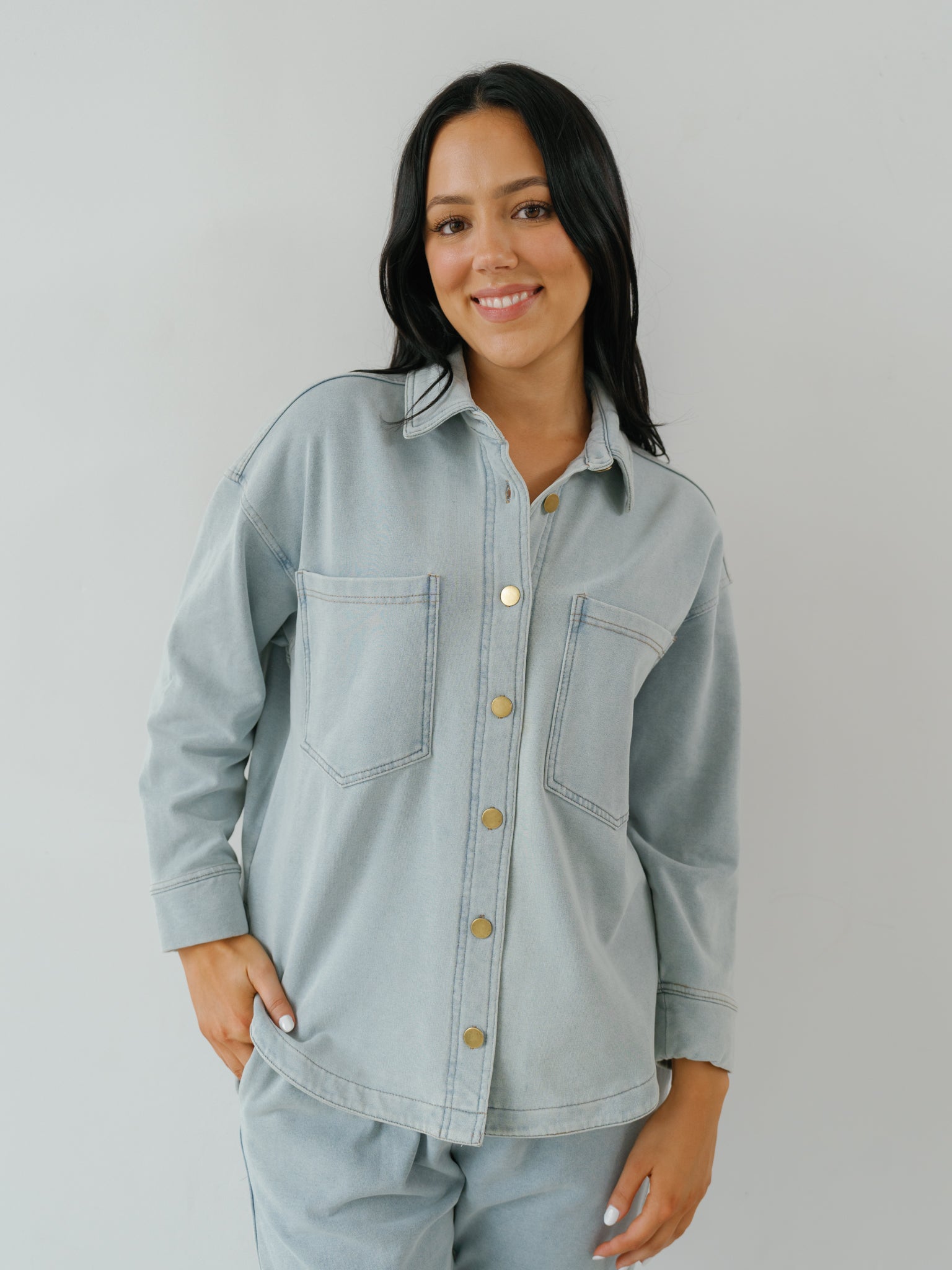 Cairo Calm Shacket - Denim Blue