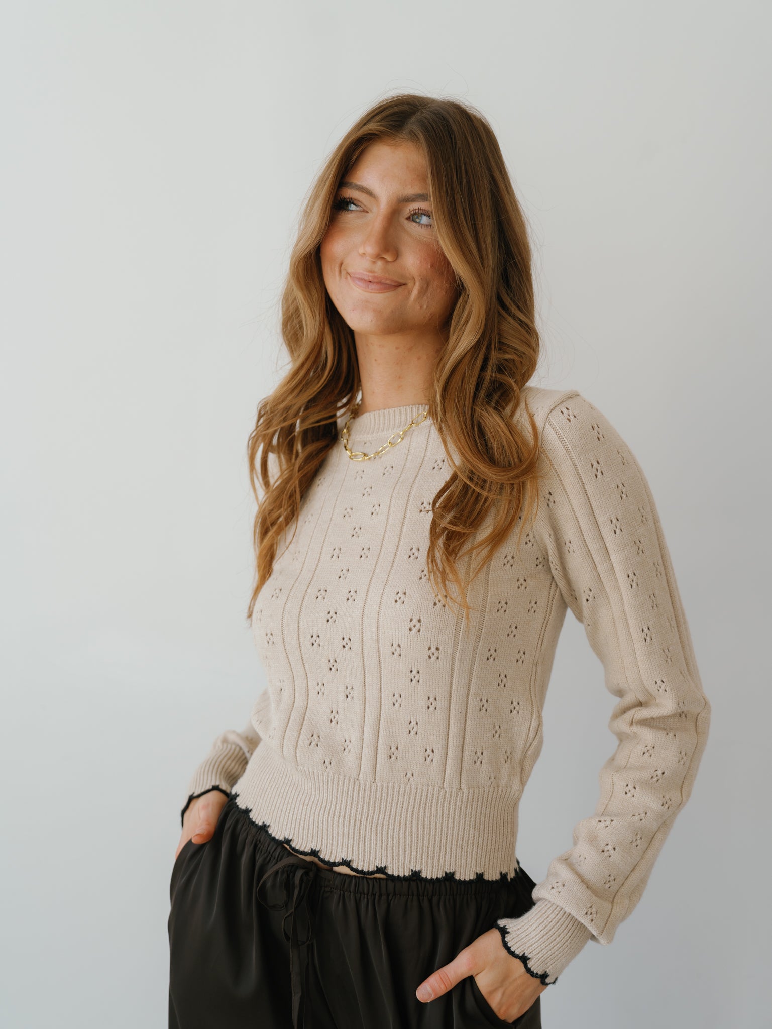 Lexie Pointelle Sweater