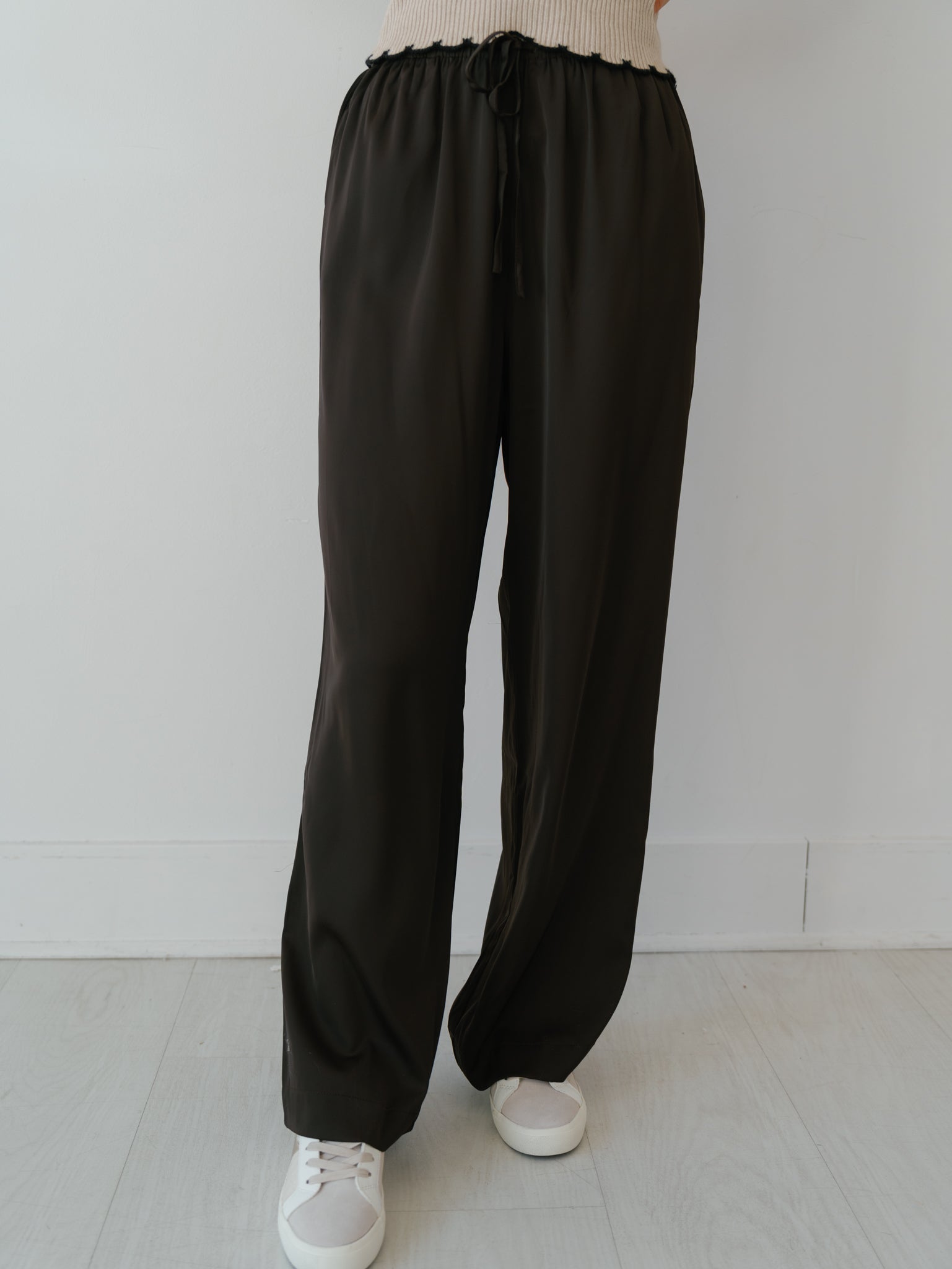 Amber Satin Pants - Espresso