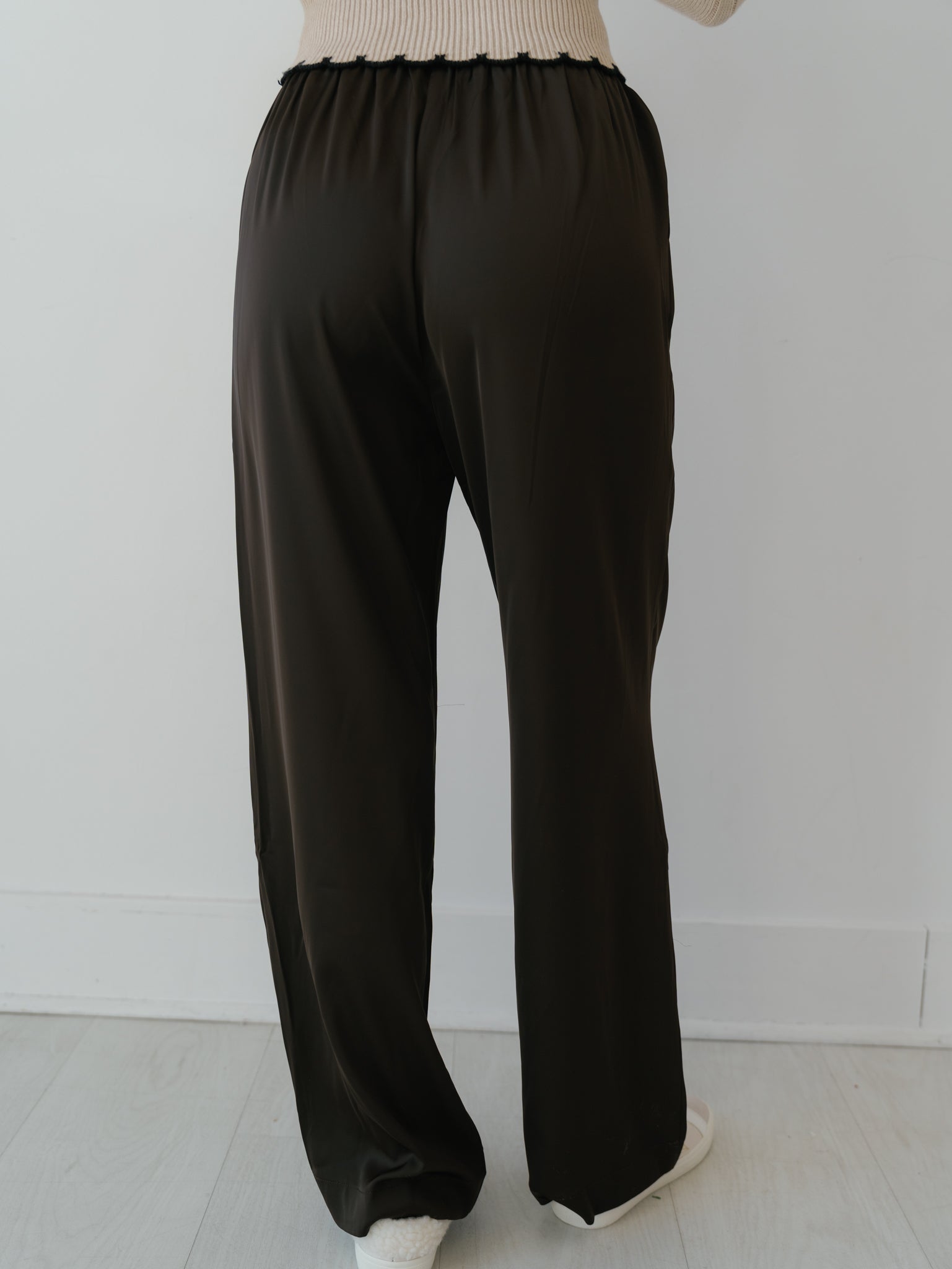 Amber Satin Pants - Espresso