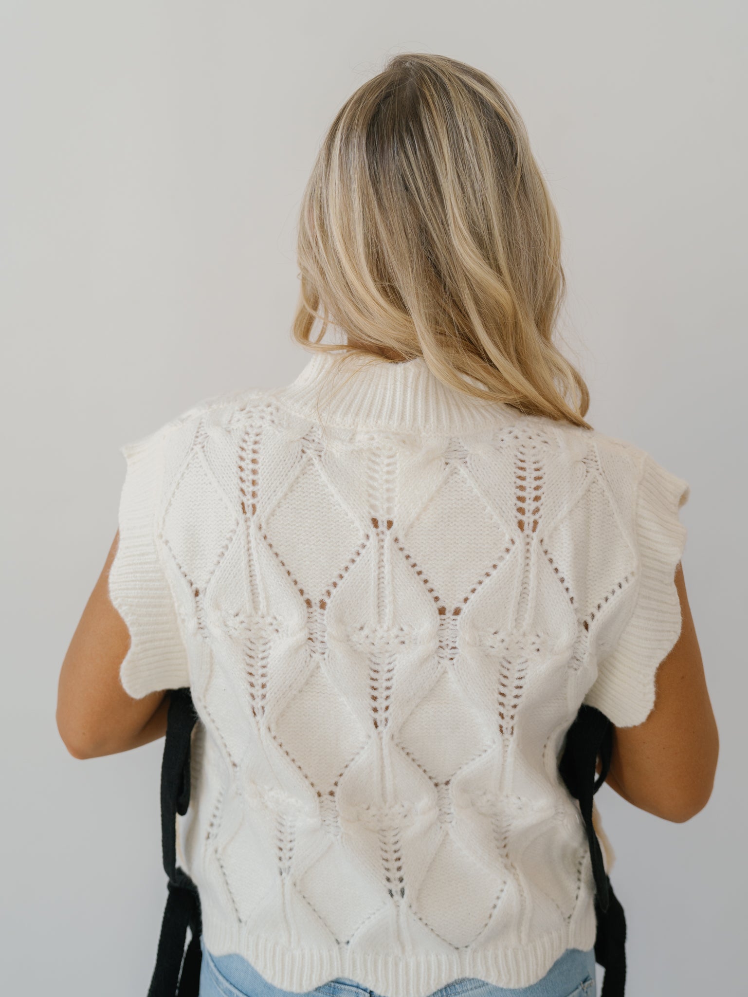 Autumn Leaves Sweater Vest - Cream