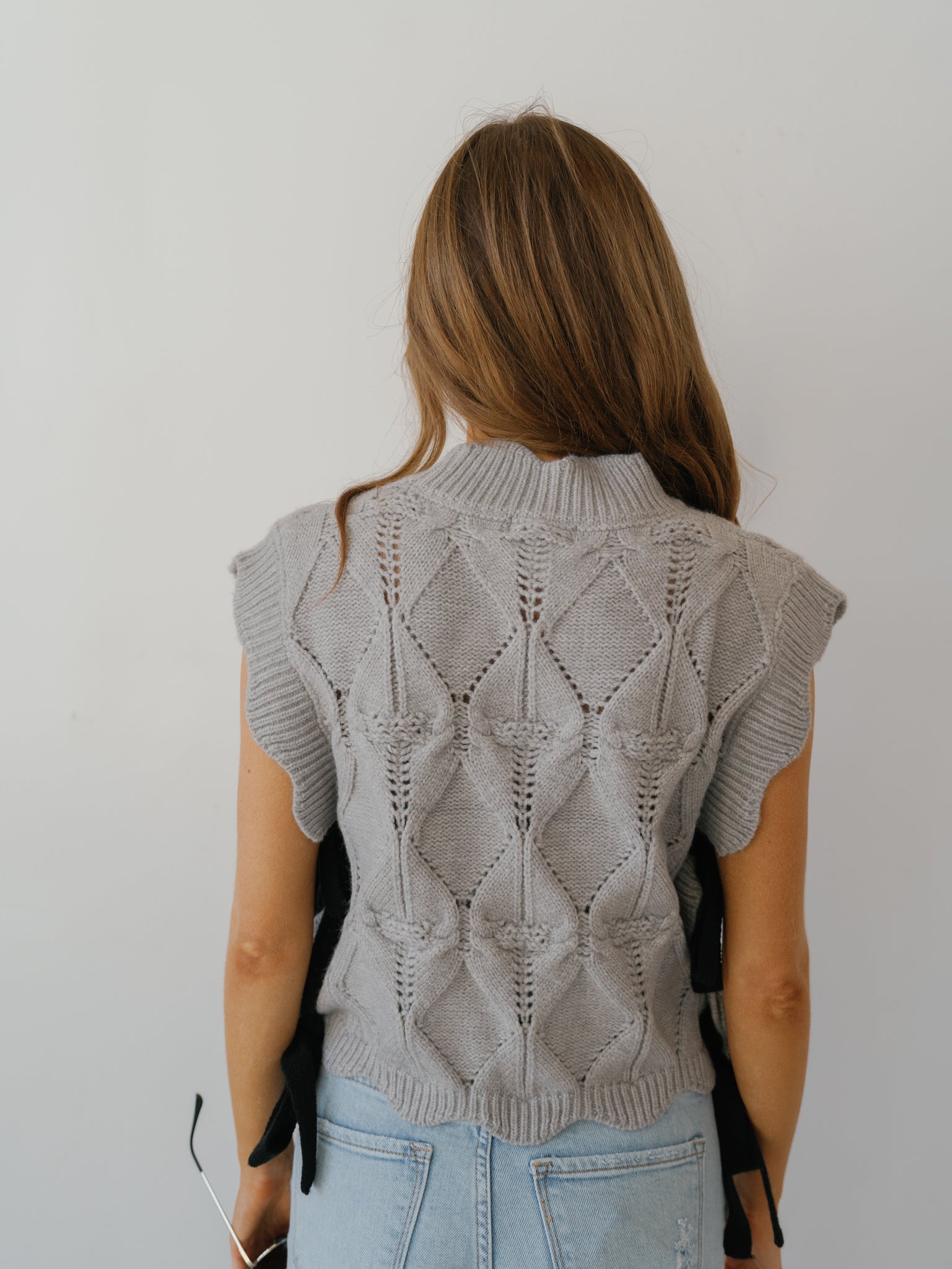 Autumn Leaves Sweater Vest - H. Grey