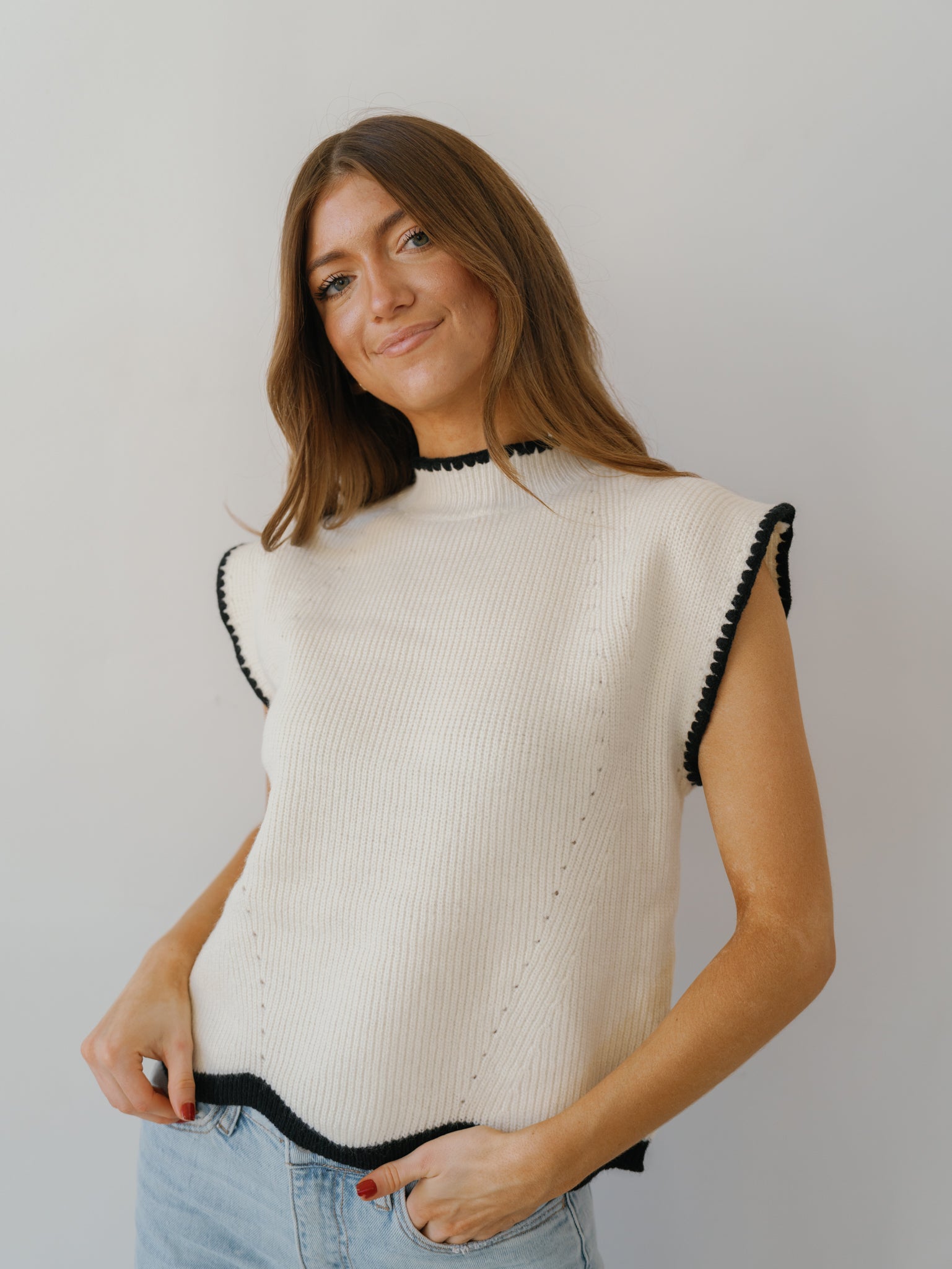 Tessa Sweater Top - Cream